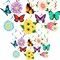 30-Set Flower & Butterfly Hanging Swirl Decorations – Spring & Summer Ceiling Streamers Party Decor for Birthday Parties, Classroom, Office, and Garden Seasonal Decorations